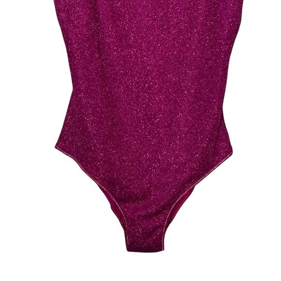 Oseree Lumiere Maillot Swimsuit Women’s Small Fuchsia Pink Glitter One Piece New - Picture 5 of 16